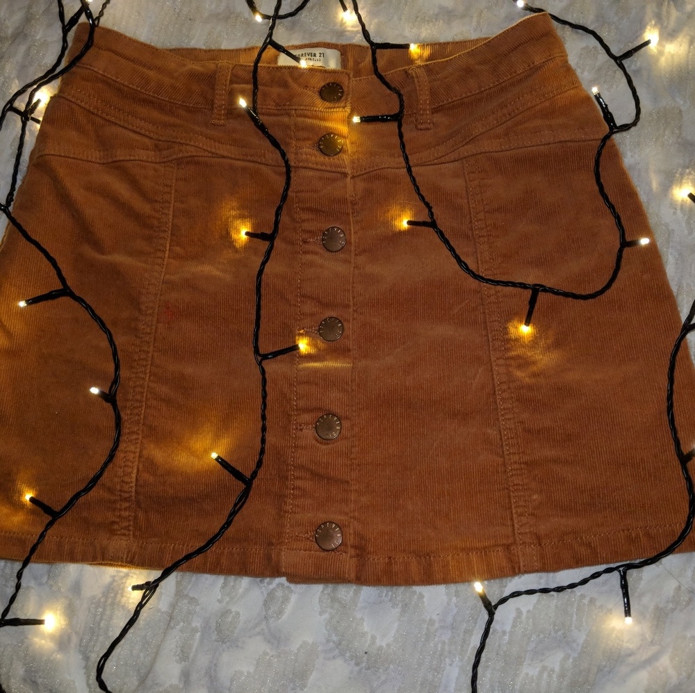 NWOT Forever 21 corduroy button up skirt
